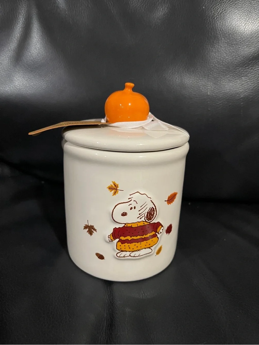 Thanksgiving Rae Dunn Peanuts - Rae Dunn Peanuts Snoopy sweater weather Canister